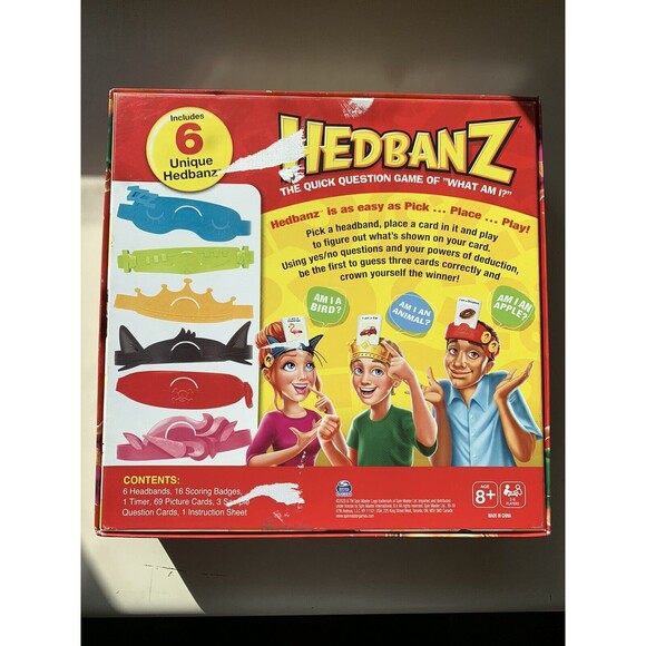 Spin Master Hedbanz Picture Guessing Game Complete 2-6 Players Ages 6+ 9 EUC - Picture 4 of 5